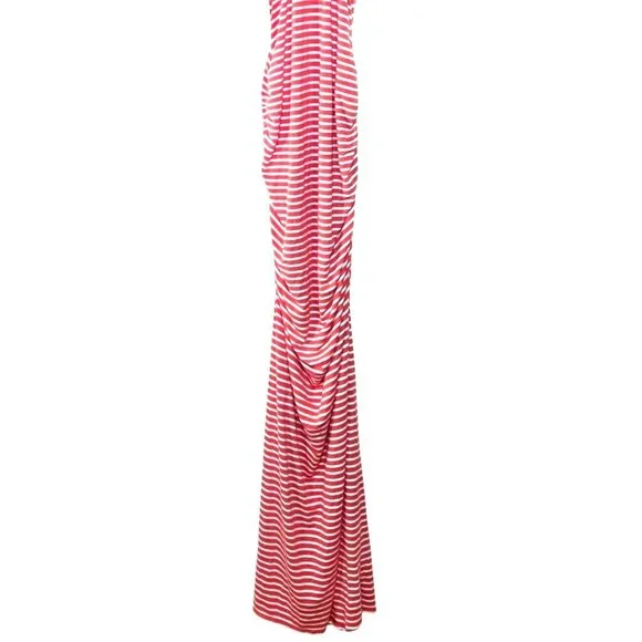 Jessica Simpson Coral/White Striped Tessanne Crochet-Trim Maxi Dress Size Large - Picture 5 of 9